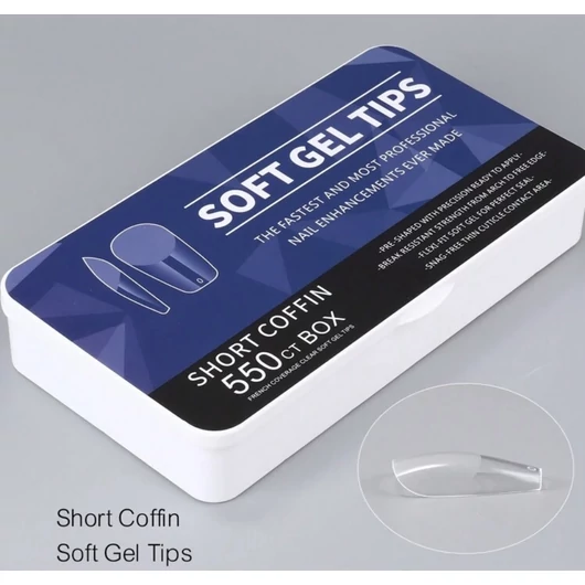 Soft Gel Tips - Short Coffin