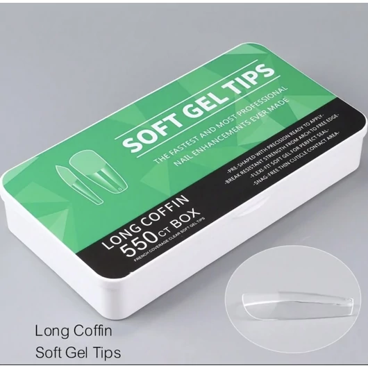 Soft Gel Tips - Long Coffin